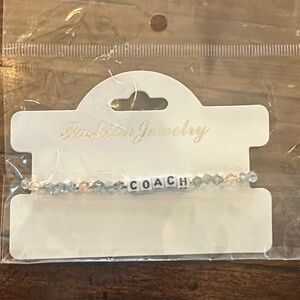 Coach Beaded Bracelet - Silver and Pink